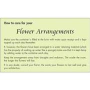 Care Cards For Flower Arrangment