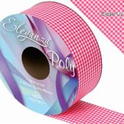 Poly 50mm x 50m Gingham Fushia