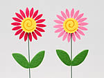 323572 Felt Flower Pick Pink 9cm